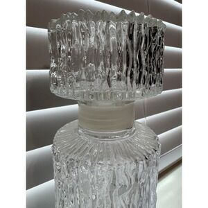 MCM 1960's Clear Glass Decanter Tree Bark / Ice Textured DBGM Germany EUC VTG